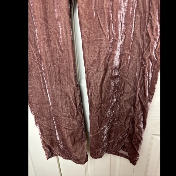 Anthro TINA + JO Josephine Tapered Trousers Mauve Pink Purple Velvet High Rise - Picture 5 of 13